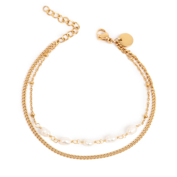 Anklet with Pearls - Gold