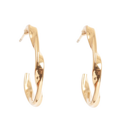 Pure Steel Twist Earrings  - Gold