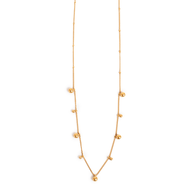 Pure Steel Ball Necklace - Gold