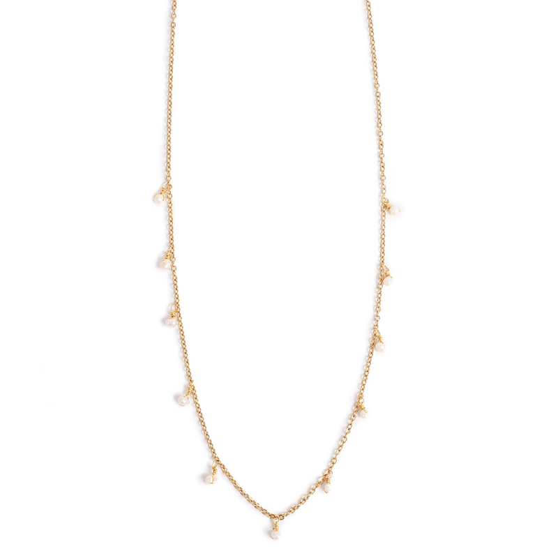 Pure Steel Pearl Necklace - Gold