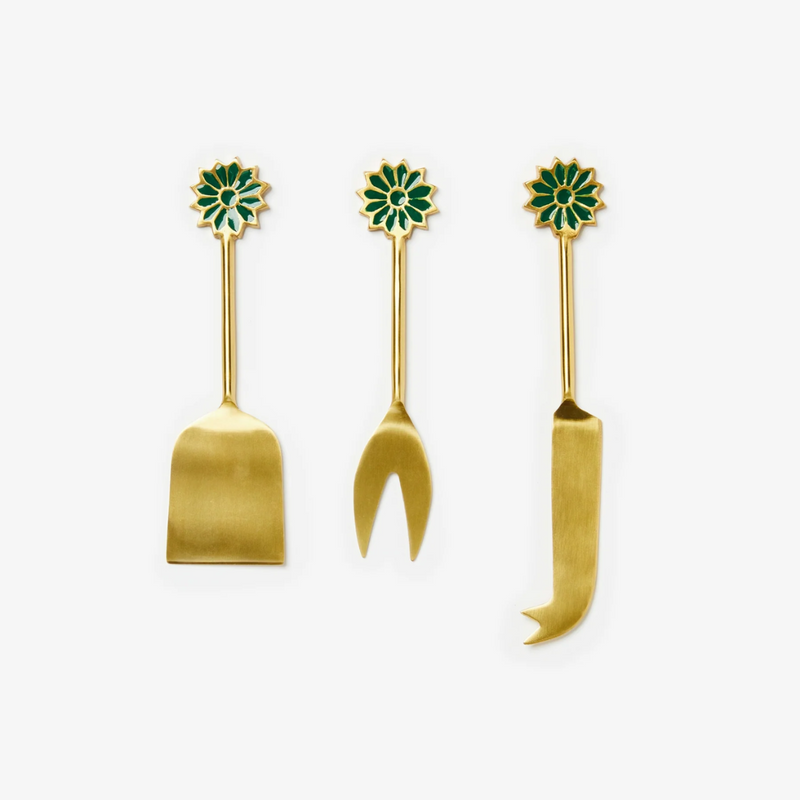 Cheese Knife Set - Petal Emerald