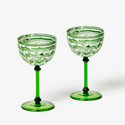 Watercolour Green Coupes - Set of Two