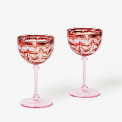 Watercolour Pink Coupes - Set of Two