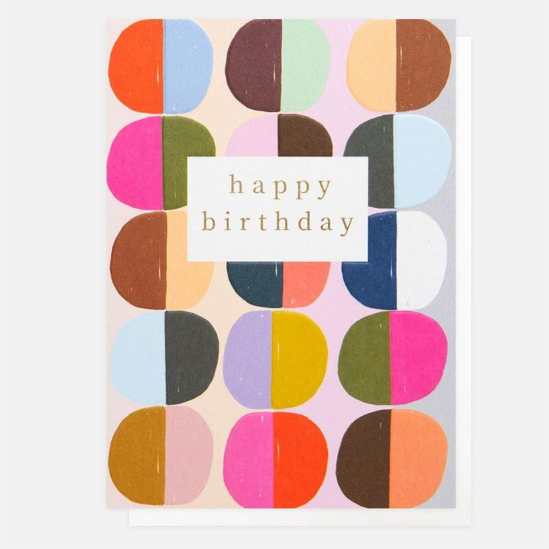 Happy Birthday Card - Coloured Dots, blank card, Caroline Gardner – The ...