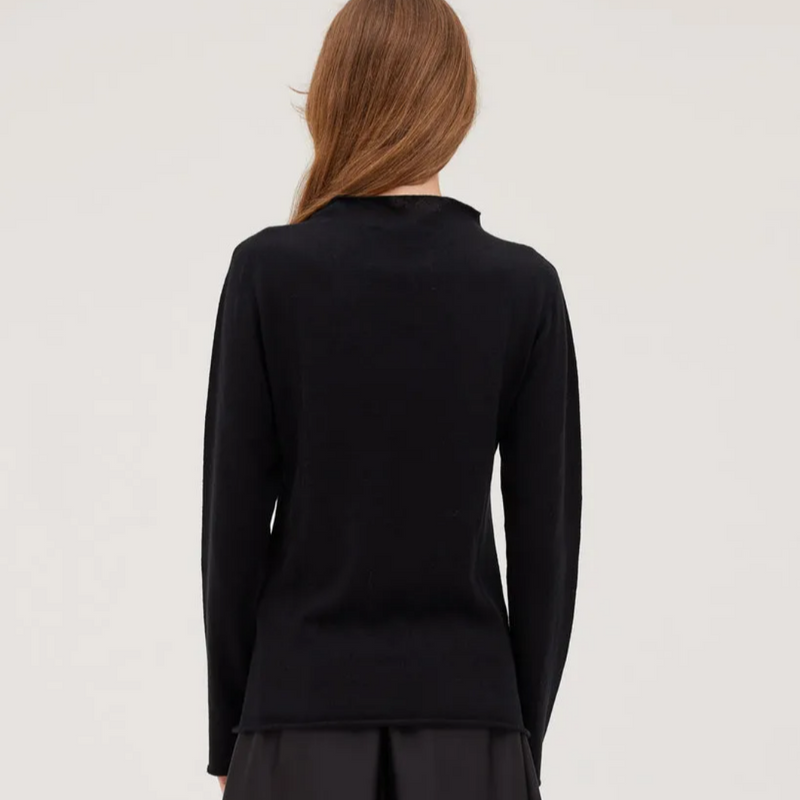 The Funnel Neck Top - Black