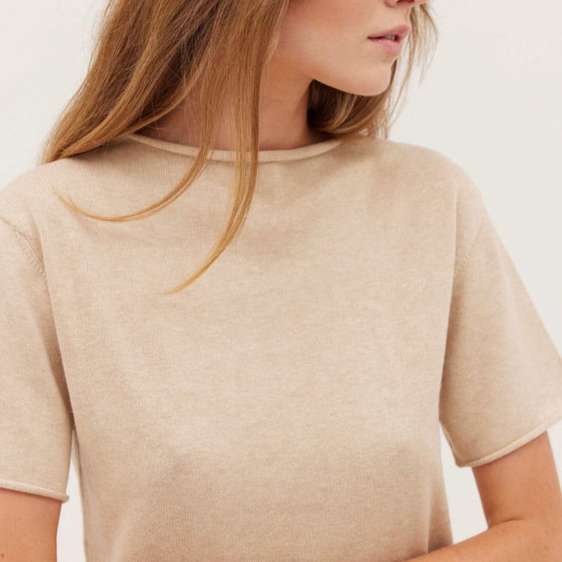 The Funnel Neck Tee - Barley