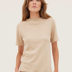 The Funnel Neck Tee - Barley