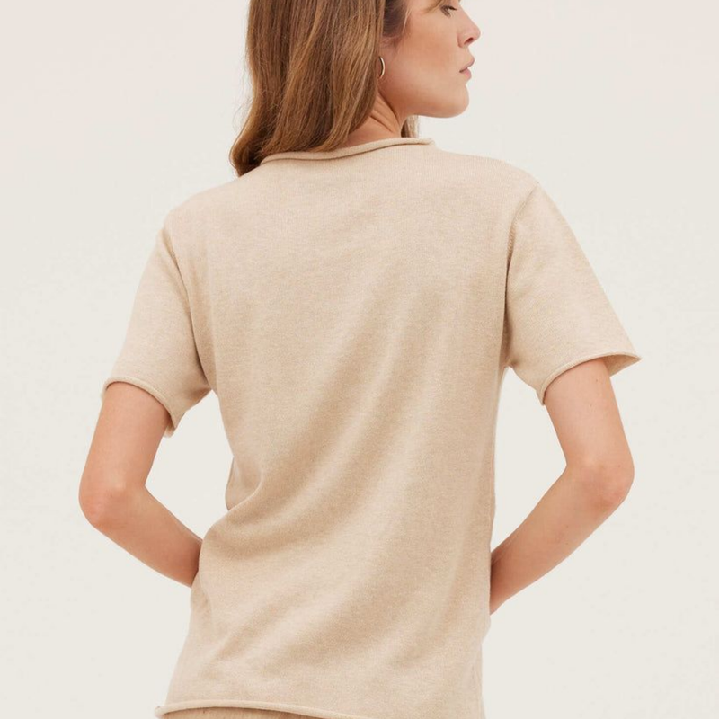 The Funnel Neck Tee - Barley