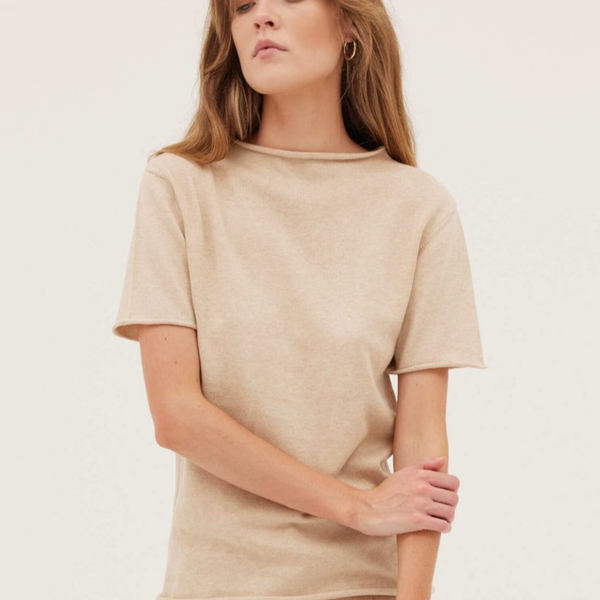 The Funnel Neck Tee - Barley
