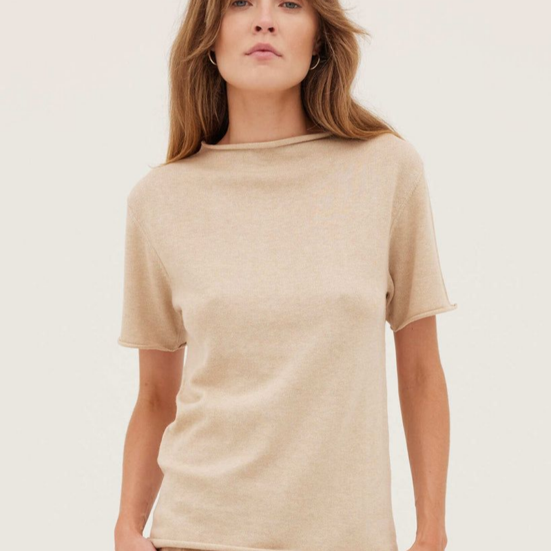 The Funnel Neck Tee - Barley