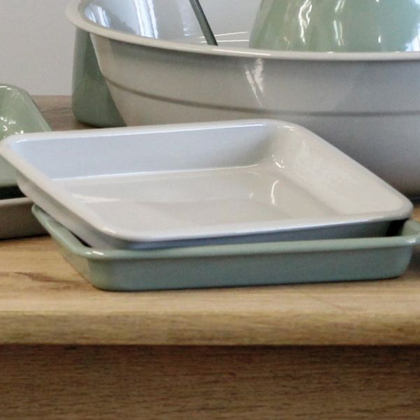 Enamelware Baking Tray - Soft Grey