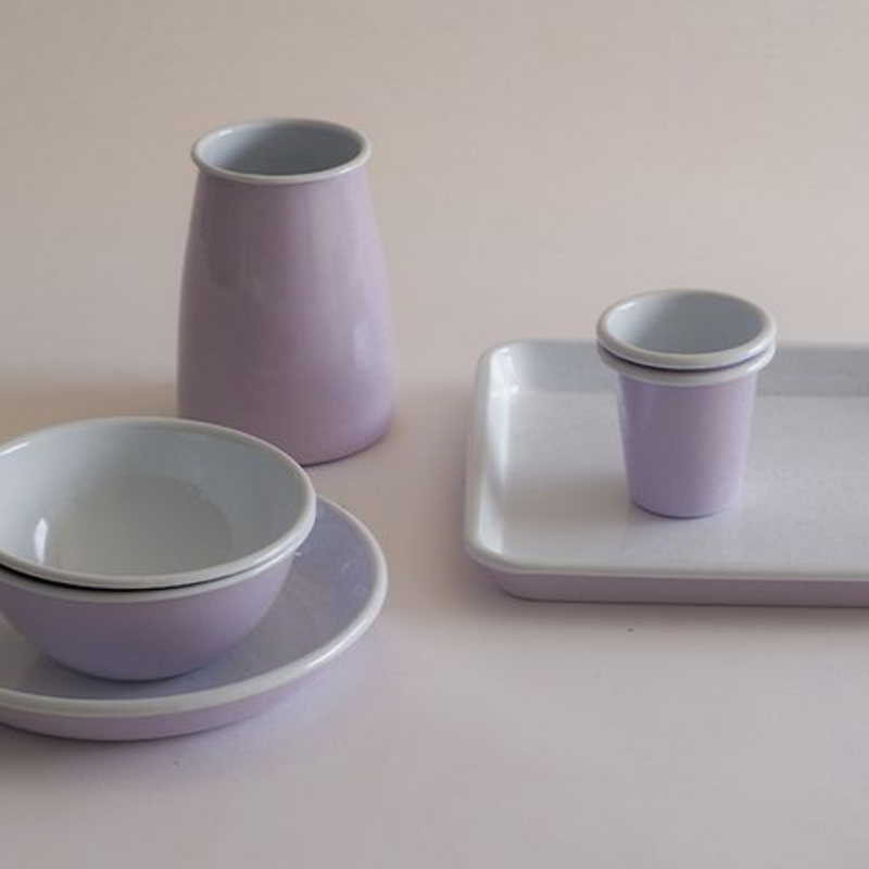 Enamelware Utensil Holder - Lilac