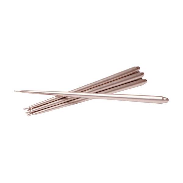 Taper Candle 24cm Set of 2 - Champagne Metallic