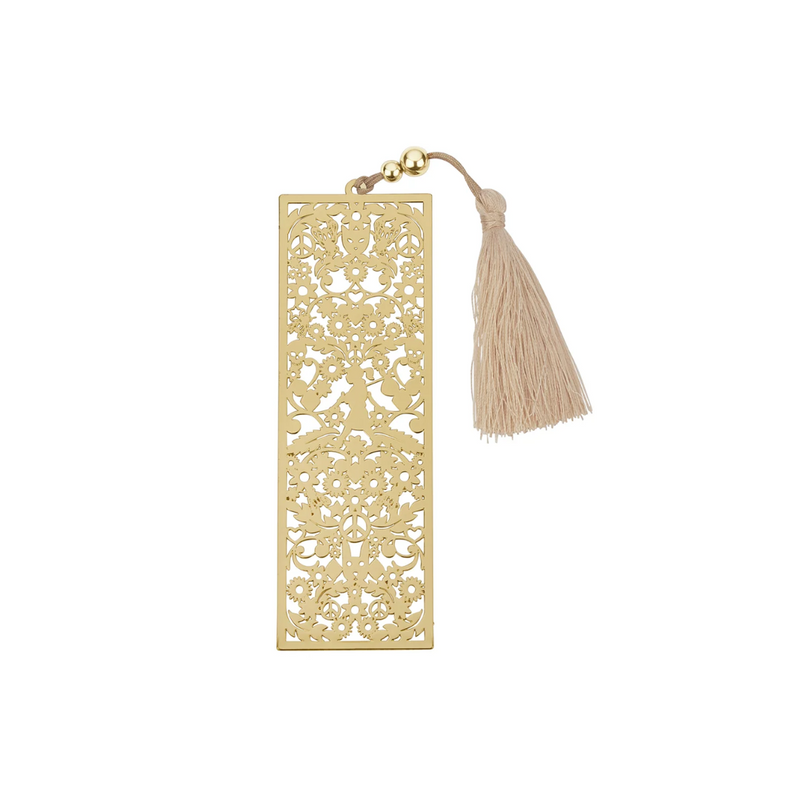 KW Monogram Bookmark - Gold + Macadamia