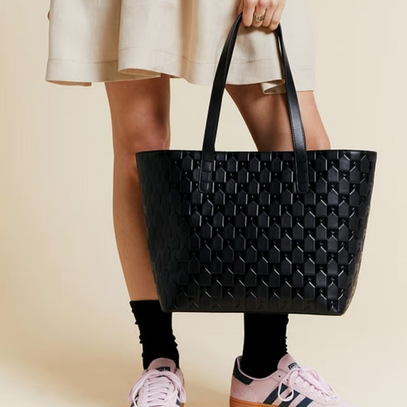 KW Monogram Tote - Black