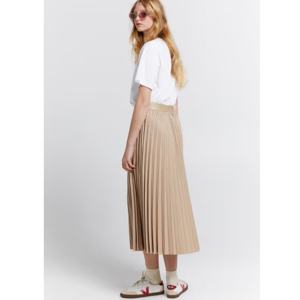 Sunray Pleated Skirt - Champagne