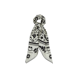 Filigree Classic Silk Scarf - Cream/Black