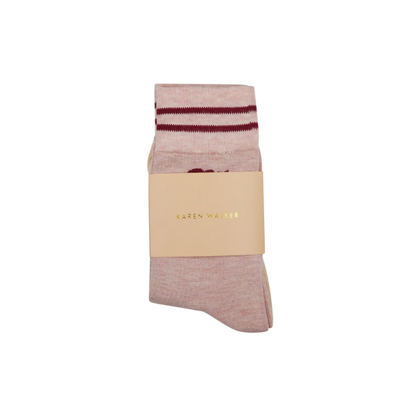 KW Runaway Girl Socks Set of 2 - Pink/Sand