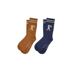 KW Runaway Girl Socks Set of 2 - Chestnut + Navy