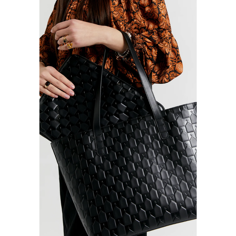 KW Monogram Tote - Black