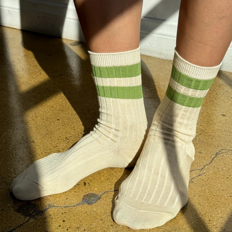 Her Varsity Socks - Pear