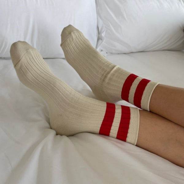 Her Varsity Socks - Red