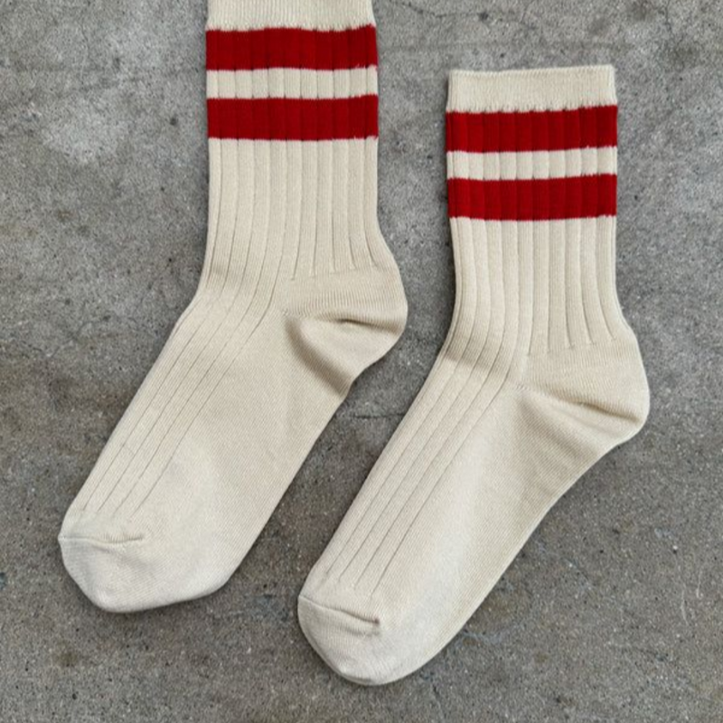 Her Varsity Socks - Red