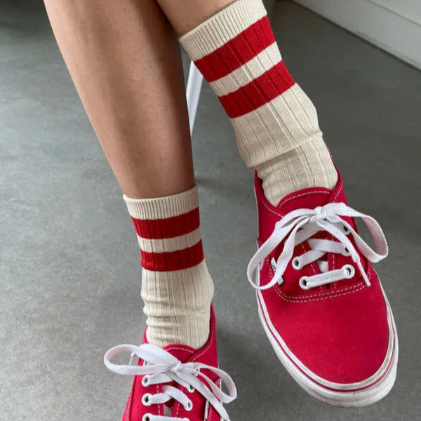 Her Varsity Socks - Red