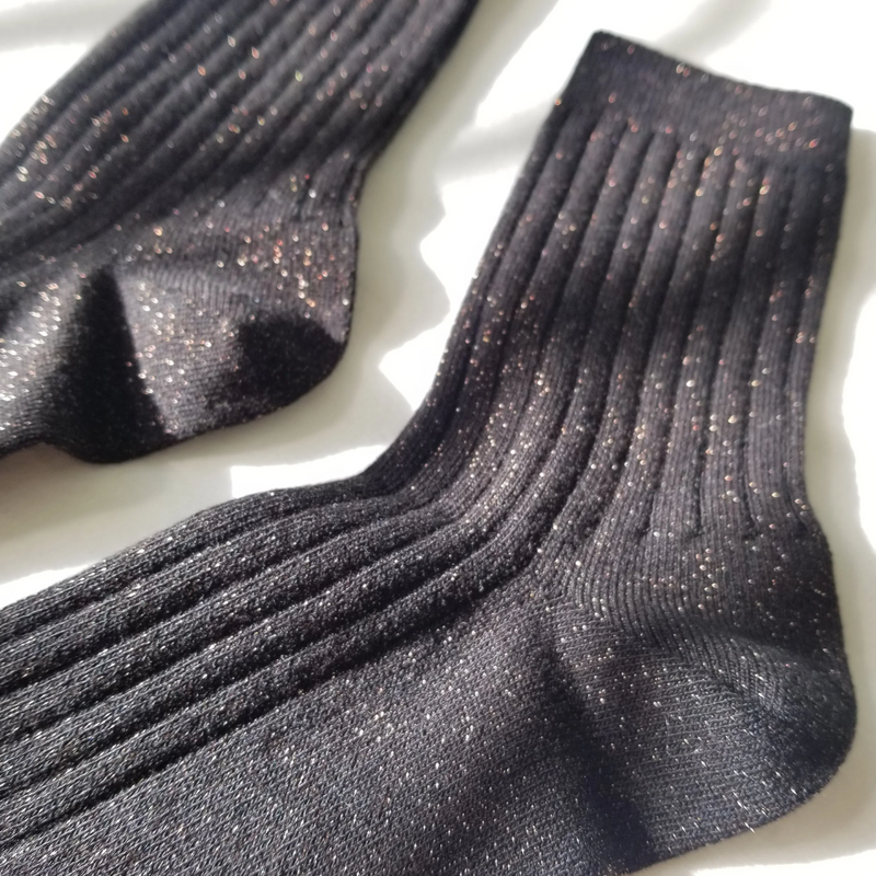 Her Socks Lurex - Copper Black