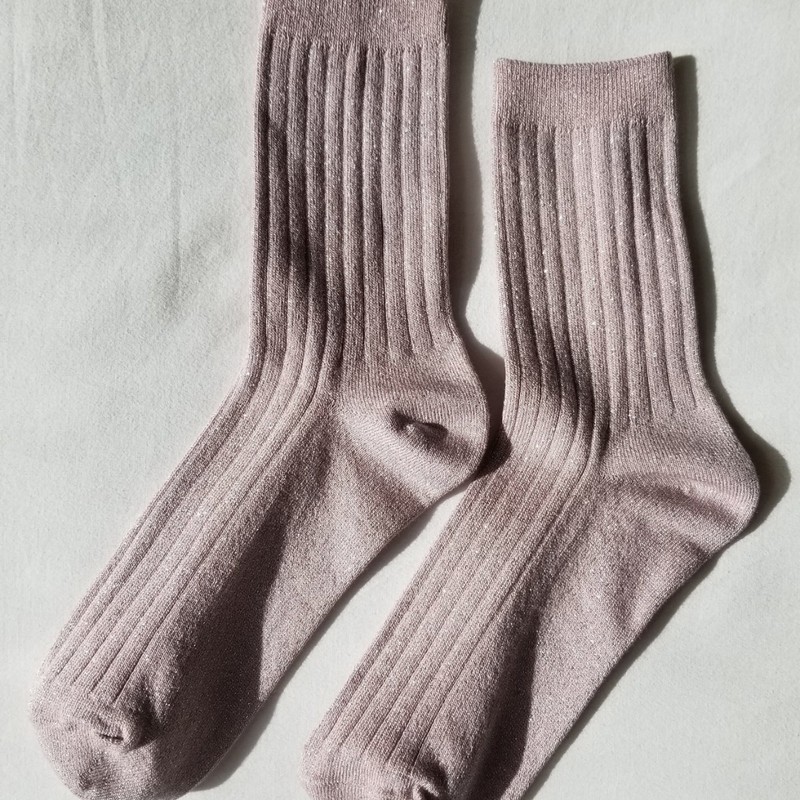 Her Socks Lurex - Rose Glitter