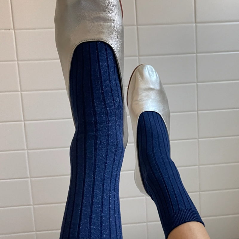 Her Socks Lurex - Sapphire Glitter