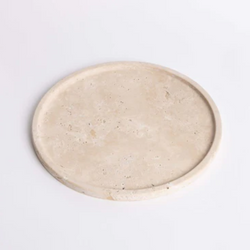 Moon Round Tray - Light Travertine