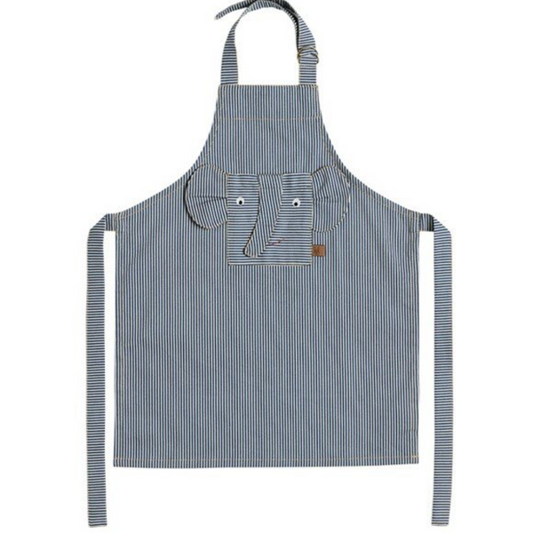 Striped Denim Elephant Apron