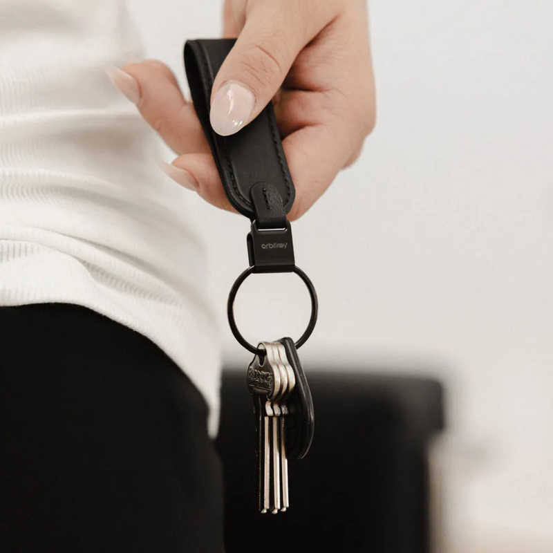 Leather Loop Keychain - Black