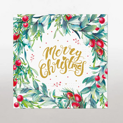 Merry Christmas Floral Paper Napkins