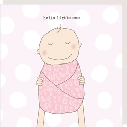 Hello Little One Greeting Card - Girl