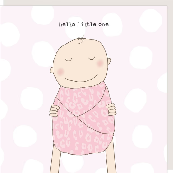 Hello Little One Card - Girl