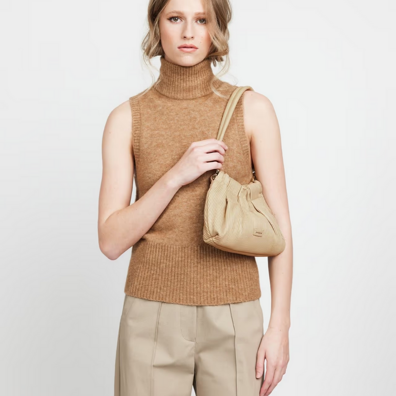 Alexis Shoulder Bag - Biscotti Pleat