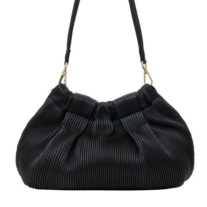 Alya Shoulder Bag - Black Licorice Pleat