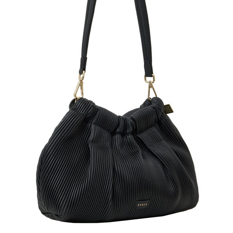 Alya Shoulder Bag - Black Licorice Pleat