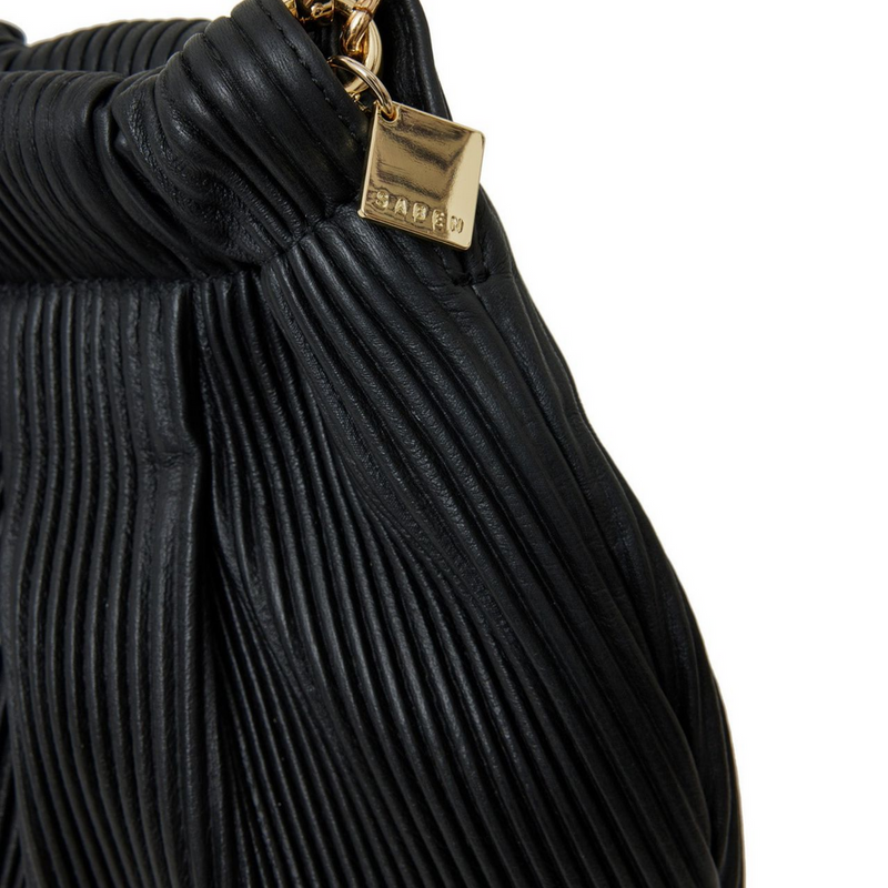 Alya Shoulder Bag - Black Licorice Pleat