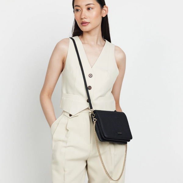 Fox Crossbody Bag - Black Bubble