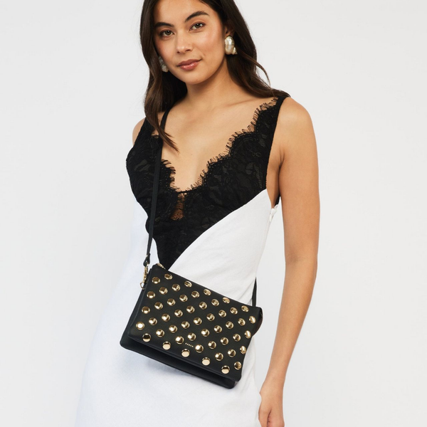 Tilly's Big Sis Crossbody - Black + Gold Stud