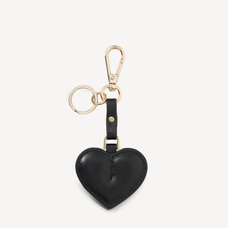 Charm Keyring Heart - Black