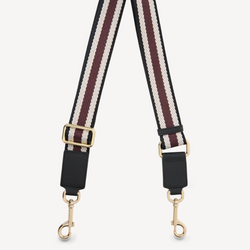 Feature Bag Strap - Black + White + Merlot