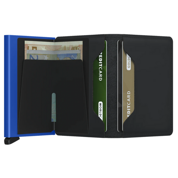 Slimwallet - Matte Black + Blue