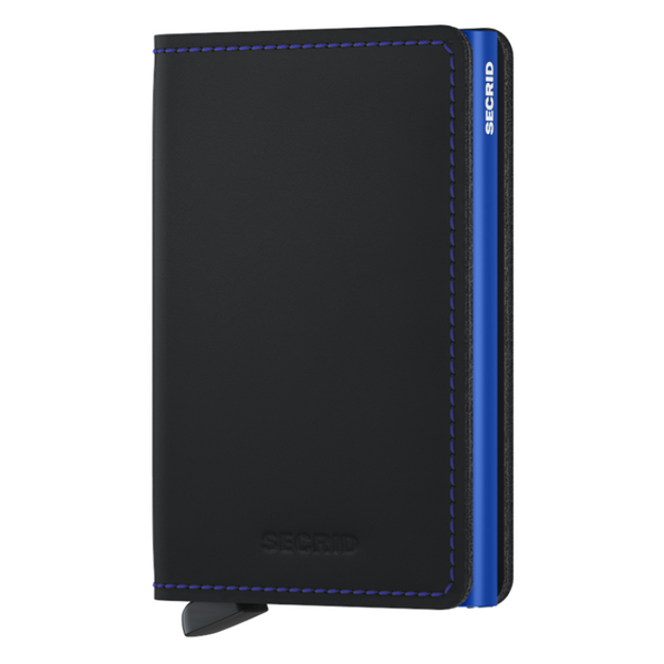 Slimwallet - Matte Black + Blue