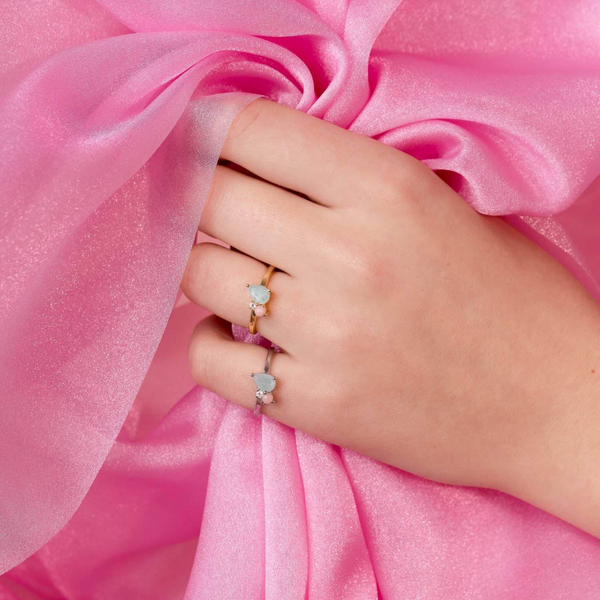 Bloom Ring - Amazonite, Pink Opal, Rose Quartz + Gold