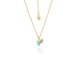 Bloom Necklace - Amazonite, Pink Opal, Rose Quartz + Gold