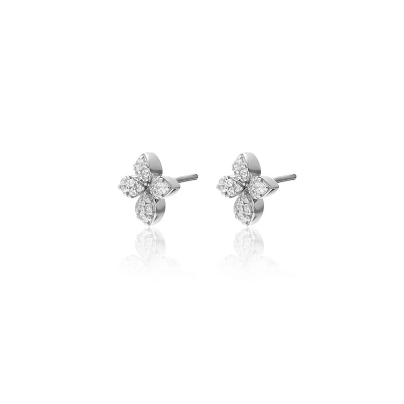 Floral Studs - Silver